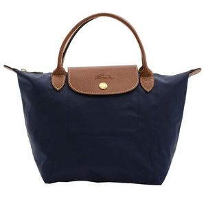 NWT Longchamp small top handle LePliage tote navy